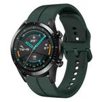 For Huawei Watch GT2 42mm 20mm Loop Silicone Watch Band(Dark Green)