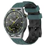 For Huawei Watch GT 3 SE 22mm Football Pattern Two-Color Silicone Watch Band(Olive Green + Black)
