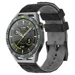 For Huawei Watch GT 3 SE 22mm Football Pattern Two-Color Silicone Watch Band(Black+Grey)