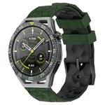 For Huawei Watch GT 3 SE 22mm Football Pattern Two-Color Silicone Watch Band(Armygreen+Black)