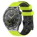 For Huawei Watch GT 3 SE 22mm Football Pattern Two-Color Silicone Watch Band(Lime Green + Black)