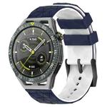 For Huawei Watch GT 3 SE 22mm Football Pattern Two-Color Silicone Watch Band(Midnight Blue + White)