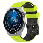 For Huawei Watch GT3 Pro 46mm 22mm Football Pattern Two-Color Silicone Watch Band(Lime Green + Black)