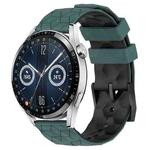 For Huawei Watch GT3 46mm 22mm Football Pattern Two-Color Silicone Watch Band(Olive Green + Black)