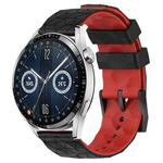 For Huawei Watch GT3 46mm 22mm Football Pattern Two-Color Silicone Watch Band(Black+Red)