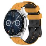 For Huawei Watch GT3 46mm 22mm Football Pattern Two-Color Silicone Watch Band(Yellow+Black)