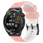 For Huawei Watch GT Runner 22mm Football Pattern Two-Color Silicone Watch Band(Pink+White)