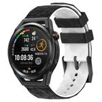 For Huawei Watch GT Runner 22mm Football Pattern Two-Color Silicone Watch Band(Black+White)