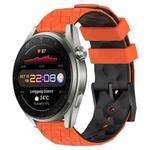 For Huawei Watch 3 Pro New 22mm Football Pattern Two-Color Silicone Watch Band(Orange+Black)