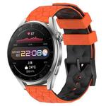 For Huawei Watch 3 Pro 22mm Football Pattern Two-Color Silicone Watch Band(Orange+Black)