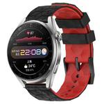 For Huawei Watch 3 Pro 22mm Football Pattern Two-Color Silicone Watch Band(Black+Red)