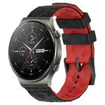 For Huawei GT2 Pro 22mm Football Pattern Two-Color Silicone Watch Band(Black+Red)