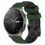 For Huawei GT2 Pro 22mm Football Pattern Two-Color Silicone Watch Band(Armygreen+Black)