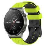 For Huawei GT2 Pro 22mm Football Pattern Two-Color Silicone Watch Band(Lime Green + Black)