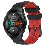 For Huawei Watch GT 2E 22mm Football Pattern Two-Color Silicone Watch Band(Black+Red)