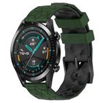 For Huawei GT2 46mm 22mm Football Pattern Two-Color Silicone Watch Band(Armygreen+Black)