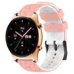 For Honor Watch GS 3 22mm Football Pattern Two-Color Silicone Watch Band(Pink+White)