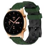 For Honor Watch GS 3 22mm Football Pattern Two-Color Silicone Watch Band(Armygreen+Black)