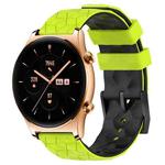 For Honor Watch GS 3 22mm Football Pattern Two-Color Silicone Watch Band(Lime Green + Black)