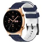 For Honor Watch GS 3 22mm Football Pattern Two-Color Silicone Watch Band(Midnight Blue + White)