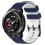 For Honor Watch GS Pro 22mm Football Pattern Two-Color Silicone Watch Band(Midnight Blue + White)