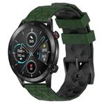 For Honor Magic Watch 2 46mm 22mm Football Pattern Two-Color Silicone Watch Band(Armygreen+Black)