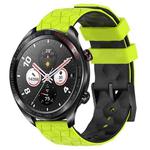 For Honor Watch Dream 22mm Football Pattern Two-Color Silicone Watch Band(Lime Green + Black)