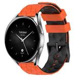 For Xiaomi MI Watch S2 22mm Football Pattern Two-Color Silicone Watch Band(Orange+Black)