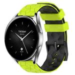 For Xiaomi MI Watch S2 22mm Football Pattern Two-Color Silicone Watch Band(Lime Green + Black)