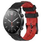 For Xiaomi MI Watch S1 22mm Football Pattern Two-Color Silicone Watch Band(Black+Red)