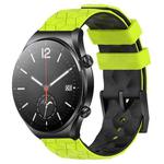 For Xiaomi MI Watch S1 22mm Football Pattern Two-Color Silicone Watch Band(Lime Green + Black)