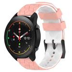 For Xiaomi MI Watch S1 Pro 22mm Football Pattern Two-Color Silicone Watch Band(Pink+White)