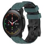 For Xiaomi MI Watch S1 Pro 22mm Football Pattern Two-Color Silicone Watch Band(Olive Green + Black)