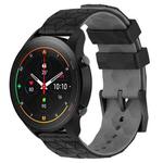 For Xiaomi MI Watch S1 Pro 22mm Football Pattern Two-Color Silicone Watch Band(Black+Grey)