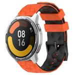 For Xiaomi MI Watch Color 2 22mm Football Pattern Two-Color Silicone Watch Band(Orange+Black)