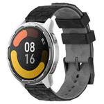 For Xiaomi MI Watch Color 2 22mm Football Pattern Two-Color Silicone Watch Band(Black+Grey)