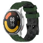 For Xiaomi MI Watch Color 2 22mm Football Pattern Two-Color Silicone Watch Band(Armygreen+Black)