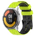 For Xiaomi MI Watch Color 2 22mm Football Pattern Two-Color Silicone Watch Band(Lime Green + Black)