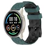 For Xiaomi MI Watch Sport 22mm Football Pattern Two-Color Silicone Watch Band(Olive Green + Black)