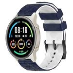 For Xiaomi MI Watch Sport 22mm Football Pattern Two-Color Silicone Watch Band(Midnight Blue + White)