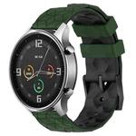 For Xiaomi MI Watch Color 22mm Football Pattern Two-Color Silicone Watch Band(Armygreen+Black)