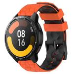 For Xiaomi MI Watch S1 Active 22mm Football Pattern Two-Color Silicone Watch Band(Orange+Black)