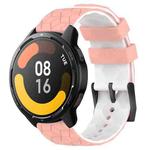 For Xiaomi MI Watch S1 Active 22mm Football Pattern Two-Color Silicone Watch Band(Pink+White)