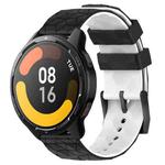 For Xiaomi MI Watch S1 Active 22mm Football Pattern Two-Color Silicone Watch Band(Black+White)