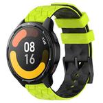 For Xiaomi MI Watch S1 Active 22mm Football Pattern Two-Color Silicone Watch Band(Lime Green + Black)