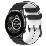 For Xiaomi Haylou RT2 LS10 22mm Football Pattern Two-Color Silicone Watch Band(Black+White)