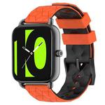 For Xiaomi Haylou RS4 LS12 22mm Football Pattern Two-Color Silicone Watch Band(Orange+Black)