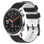 For Amazfit GTR 4 22mm Football Texture Two-Color Silicone Watch Band(Black+White)