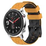 For Amazfit GTR 4 22mm Football Texture Two-Color Silicone Watch Band(Yellow+Black)