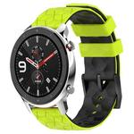 For Amazfit GTR 4 22mm Football Texture Two-Color Silicone Watch Band(Lime Green + Black)